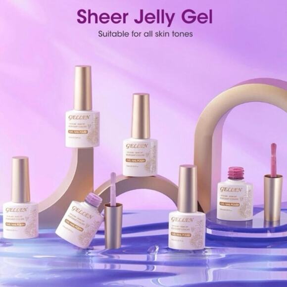 Gellen Gel Nail Polish Set 6 Colors Lavender Haze Collection Soak-Off UV/LED - Picture 2 of 10